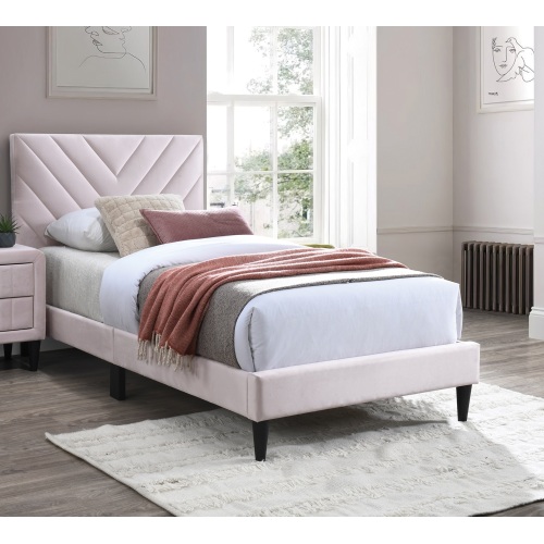 1pc Full Size Bed Adjustable Headboard Middle Support Legs Light Pink Finish Bedroom Furniture - Velvet - Not Specified - Contemporary - Bed Frame - Box Spring Not Required - Not Specified - Wood - Not Specified - Not Specified - Not Specified - Not Specified - Not Specified - Not Specified