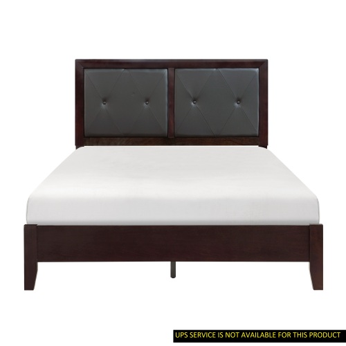Espresso Finish 1pc Queen Size Bed Faux Leather Upholstered Button-Tufted Headboard Contemporary Design Bedroom Furniture - Wood - Not Specified - Not Specified - Not Specified - Not Specified - Not Specified - Not Specified