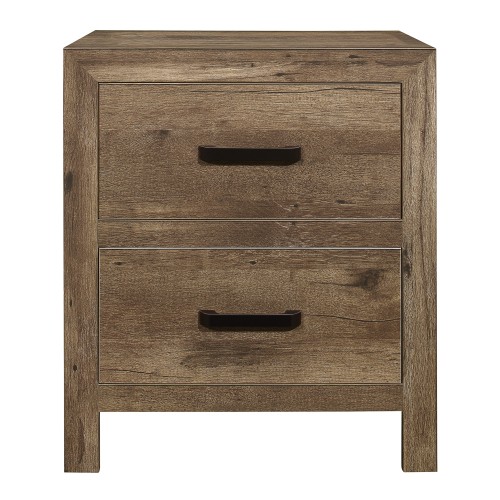 Bedroom Wooden Nightstand 1pc Weathered Pine Finish 2x Drawers Transitional Style Furniture - Natural - Not Specified - 2 Drawers - Natural - Not Specified - Not Specified - Not Specified - Not Specified