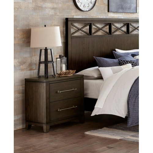 Contemporary Style Bedroom 1pc Nightstand of 2 Drawers Dark Brown Finish Wooden Furniture Modern Look - Contemporary,Modern - Bedside Cabinet - Not Specified - Not Specified - Not Specified - Not Specified