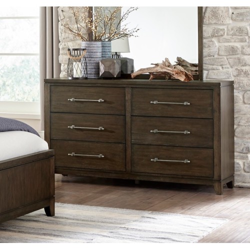 Contemporary Style Bedroom 1pc Dresser of 6 Drawers Dark Brown Finish Wooden Furniture Modern Look - Contemporary,Modern - Not Specified - Not Specified - Not Specified - Not Specified - Not Specified - Not Specified