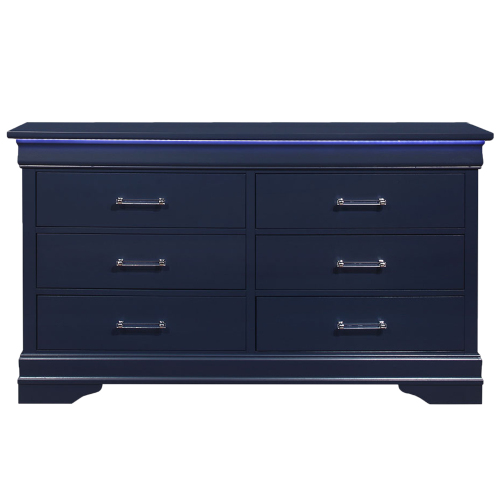 CHARLSTON BLUE DRESSER WITH LED - Solid Wood+MDF - Solid Wood+MDF - Modern - Bedroom - Rubberwood - Not Specified - Not Specified - Not Specified - Not Specified - Not Specified - Not Specified - Not Specified - Not Specified - Not Specified