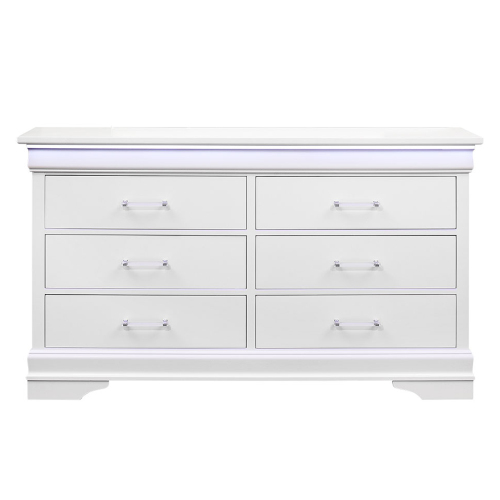 CHARLSTON WHITE DRESSER WITH LED - Solid Wood+MDF - Solid Wood+MDF - Modern - Bedroom - Rubberwood - Not Specified - Not Specified - Not Specified - Not Specified - Not Specified - Not Specified - Not Specified - Not Specified - Not Specified - Not Specified
