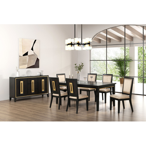 7pc Dining Set Contemporary Espresso Dining Table Glass Insert Top 6x Chairs Wooden Kitchen Dining Room Furniture - Engineered Wood - Contemporary,Modern,Rustic,Transitional - Not Specified - Not Specified - Not Specified - Not Specified - Not Specified - Engineered Wood - Not Specified - Not Specified - Not Specified - Not Specified - Seats 6 - Rectangular - Rectangular - Not Specified - Not Specified - Not Specified - Not Specified - 72 inches - Glass,Wood - Solid Back - Dining Table with Chair - Not Specified
