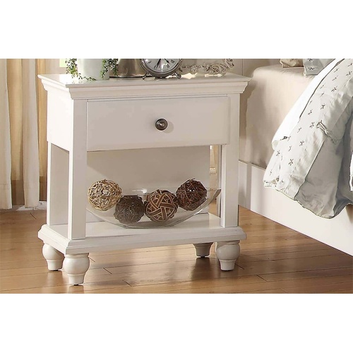 Modern Bedroom Nightstand White Color Wooden 1 Drawers And Shelf Bed Side Table Plywood - Particle Board - Classic,Contemporary,Modern - Bedside Cabinet - Birch - Not Specified - Not Specified - Not Specified - Not Specified - Not Specified - Not Specified