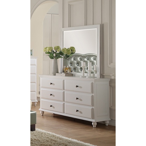 Modern Style 1pc Dresser White Finish Knob Handles Bedroom Furniture - Particle Board+MDF,Plywood - Not Specified - Not Specified - Not Specified - Not Specified - Not Specified - Not Specified - Not Specified - Not Specified - Not Specified - Not Specified - Not Specified - Not Specified