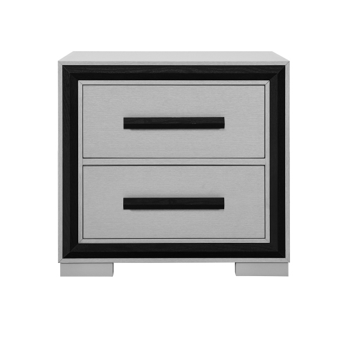 Adelaide Grey and black Nightstand With Cooler and Speaker - Solid Wood+MDF - Solid Wood+MDF - Modern - Rubberwood - Bedroom - Gray - Not Specified - Dovetail Joints - Square - Not Specified - Not Specified - Not Specified - Not Specified - Not Specified - Not Specified - Not Specified