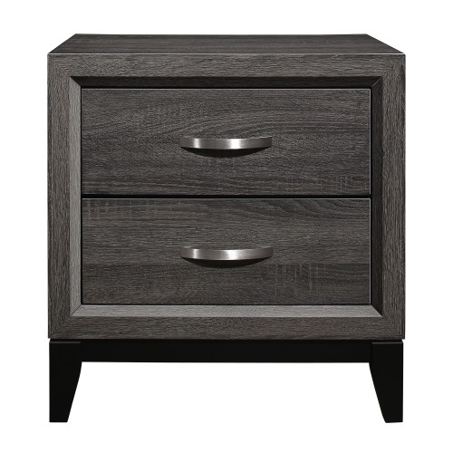 Contemporary Styling Gray Finish 1pc Nightstand Dovetail Drawers Unique Bedroom Furniture - Wood - Wood - 2 Drawers - Not Specified - Not Specified - Not Specified - Not Specified