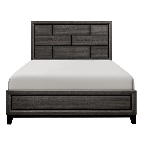 Modern Style Clean Line Design Gray Finish 1pc Eastern King Size Bed Contemporary Bedroom Furniture - Wood - Wood - Not Specified - Box Spring Required - Wood - Not Specified
