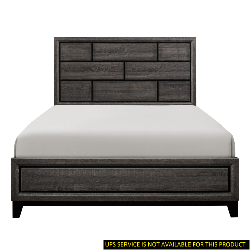 Modern Style Clean Line Design Gray Finish 1pc Queen Size Bed Contemporary Bedroom Furniture - Wood - Wood - Not Specified - Box Spring Required - Wood - Not Specified