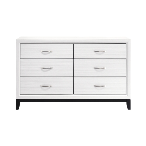 Modern Contemporary White Finish Storage Dresser of 6x Drawers 1pc Wooden Bedroom Furniture - Not Specified - Not Specified - Not Specified - Not Specified - Not Specified - Not Specified - Not Specified