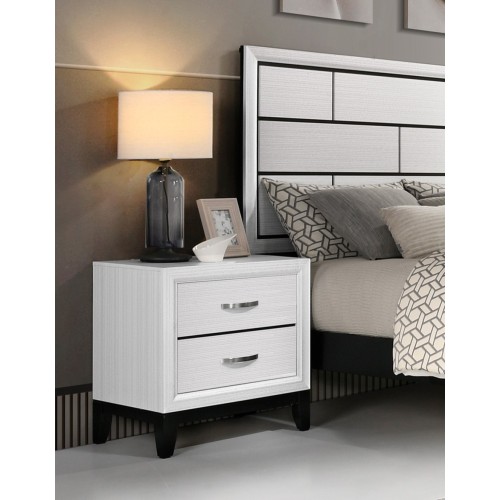 Modern Contemporary White Finish Storage Nightstand of 2x Drawers 1pc Wooden Bedroom Furniture - Not Specified - 2 Drawers - Not Specified - Not Specified - Not Specified - Not Specified