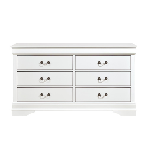 Traditional White Dresser Louis Phillippe Style Antique Drop Handles Classic Bedroom Furniture - Wood - Not Specified - Wood - Classic,Traditional - Not Specified - Not Specified - Not Specified - Not Specified