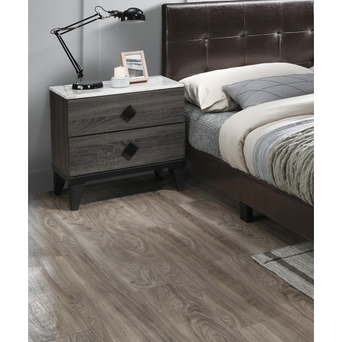 Bedroom Furniture Contemporary Look Grey Color Nightstand Drawers Bed Side Table plywood - Gray - Solid Wood - Modern - 2 Drawers - Bedside Cabinet - Gray - Solid Wood - Not Specified - Not Specified - Not Specified - Not Specified - Not Specified - Not Specified