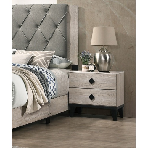 Bedroom Furniture Contemporary Look Cream Color Nightstand Drawers Bed Side Table plywood - Solid Wood - Contemporary,Modern - 2 Drawers - Bedside Cabinet - Not Specified - Not Specified - Not Specified - Not Specified - Not Specified - Not Specified - Not Specified