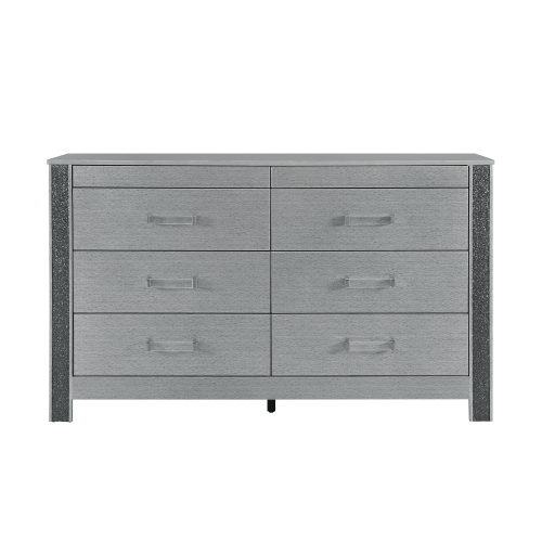 Lorenzo Silver Dresser - Solid Wood+MDF - Solid Wood+MDF - Contemporary,Modern - Bedroom - Rubberwood - Solid Wood - Not Specified - Not Specified - Not Specified - Not Specified - Not Specified - Not Specified - Not Specified - Not Specified - Not Specified - Not Specified