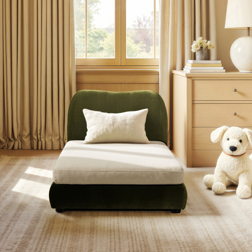 Roman Upholstered Modern Pet Bed, Small to Medium Dog or Cat Olive Green Performance Velvet - Foam - Not Specified - Not Specified - Not Specified - Not Specified - Not Specified