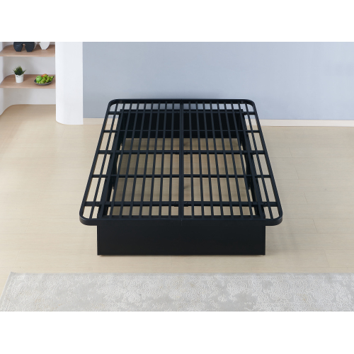 Modern Style Heavy Duty Queen Size Platform Bed Frame made with Metal and16 Inch height in Black - Bedroom - Box Spring Not Required - 16-Inch