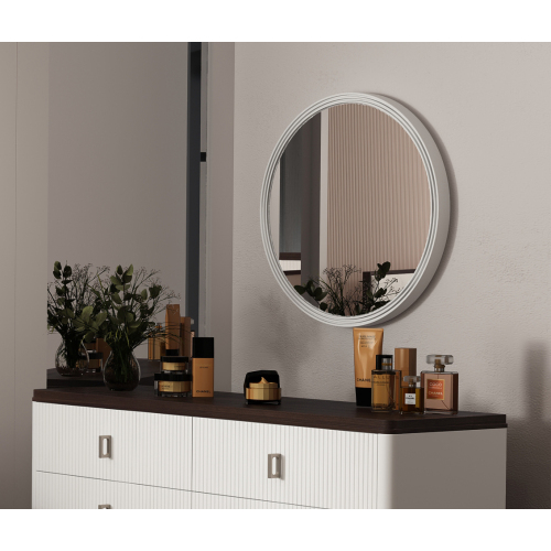 Carena Gray Round Mirror - Not Specified