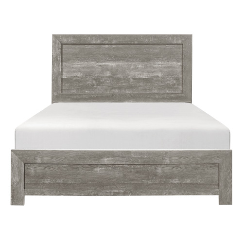 Rustic Gray Finish California King Size Panel Bed Wooden Bedroom Furniture 1pc, Bed in a Box - Bed Frame - Box Spring Required