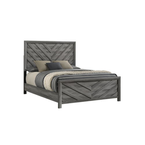 Denver Modern Style Full Bed Made with Wood in Gray - Solid Wood+MDF - Bedroom - Bed Frame - Box Spring Required - Acacia