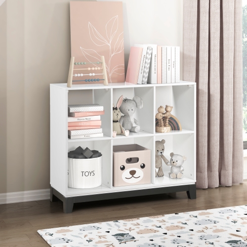 White Finish 6-Shelf Bookcase Wooden Furniture 1pc - Rustic,Transitional - Not Specified - Not Specified - Not Specified - Not Specified - Not Specified - Not Specified - Not Specified - Not Specified - Not Specified