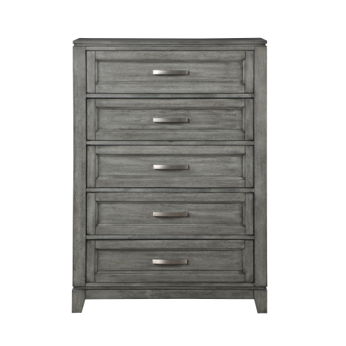 Gray Finish Chest with 5x Storage Drawers Wooden Bedroom Furniture 1pc - Rustic,Transitional - Not Specified - Not Specified - Not Specified - Not Specified - Not Specified - Not Specified - Not Specified - Not Specified