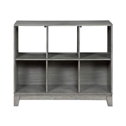 Gray Finish 6-Shelf Bookcase Wooden Furniture 1pc - Rustic,Transitional - Not Specified - Not Specified - Not Specified - Not Specified - Not Specified - Not Specified - Not Specified - Not Specified - Not Specified