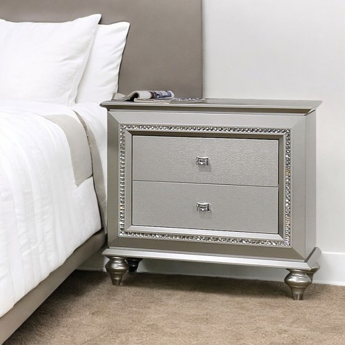Kaitlyn Champagne Finish Nightstand - Synthetic Wood