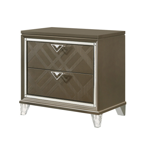 Skylar Dark Champagne Finish Nightstand - Synthetic Wood