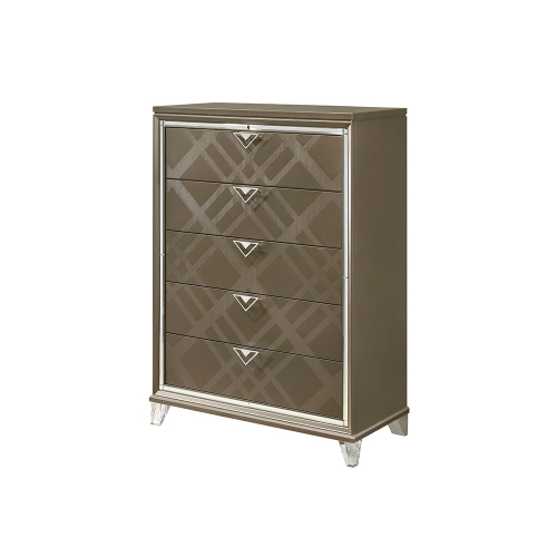 Skylar Dark Champagne Finish Chest - Synthetic Wood