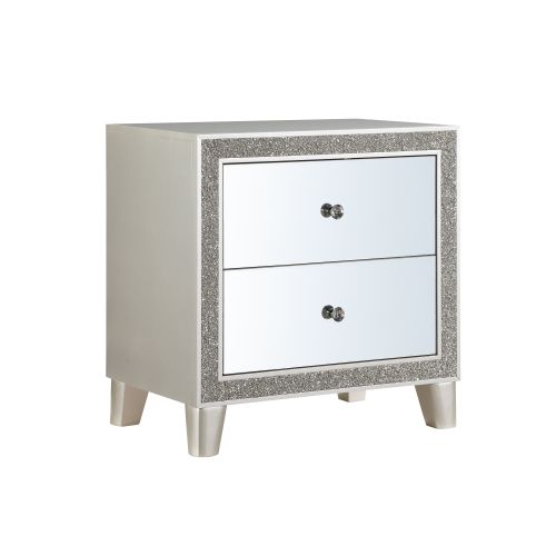 Sliverfluff Mirrored & Champagne Finish Nightstand - Synthetic Wood