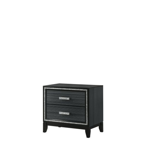 Haiden Weathered Black Finish Nightstand - Synthetic Wood