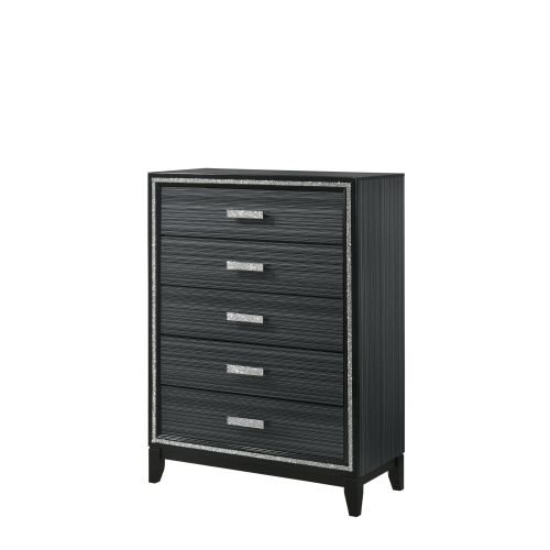 Haiden Weathered Black Finish Chest - Synthetic Wood