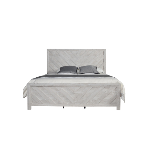 Denver Modern Style King Bed Made with Wood in Natural - Gray - Bedroom - Slat Beds - Box Spring Required - Not Specified - Not Specified - Not Specified