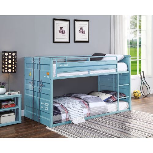 Cargo Aqua Finish Twin/Twin Bunk Bed - Metal