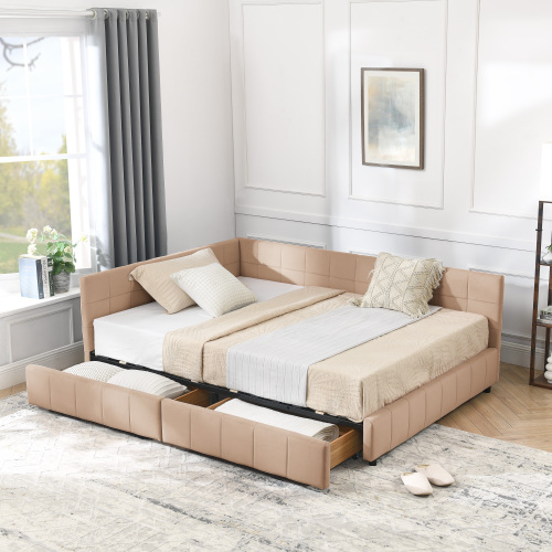 Full Size Storage Upholstered Tufted Bed Frame, Sofa Bed Frame with Comfortable Backrest and Armrests, Full Size Bed for Bedroom, Living Room,Velvet, PINK(80.5''*59''*29.5'') - Foam - Box Spring Not Required - Eucalyptus - Composite