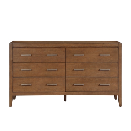 Transitional Bedroom Furniture 1pc Dresser of 6x Drawers Light Brown Finish Wooden - Not Specified - Not Specified - Not Specified - Not Specified - Not Specified - Not Specified
