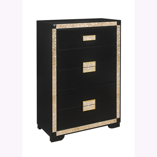 LIVELY BLACK/GOLD CHEST - Solid Wood+MDF - Solid Wood+MDF - Contemporary - Bedroom - Rubberwood - Solid Wood - Not Specified - Not Specified - Not Specified - Not Specified - Not Specified - Not Specified - Not Specified - Not Specified - Not Specified - Not Specified - Not Specified