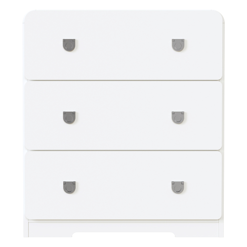 White 3 Drawer Nightstand Modern Painted Bedside Table with U-Shaped Handles for Bedroom and Entryway - MDF