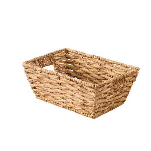 Abbot Water Hyacinth Woven Rectangular Brown Multi Use Kitchen and Bathroom Basket Set of 2 - Light Brown - Not Specified - Rustic,Traditional - Not Specified