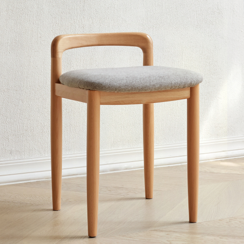 Natural Beech Wood Make-up Stool Bed Bench for Dining Room, Bedroom - Solid Wood - Fabric - Oak - Nature - Square - Not Specified - Not Specified - Not Specified - Not Specified - Not Specified - Not Specified - Not Specified