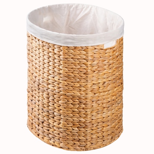 Ludmila Water Hyacinth Woven Full Oval Laundry Hamper - 17.7" x 15" x 21.7" - Natural Brown - Light Brown - Not Specified - Not Specified