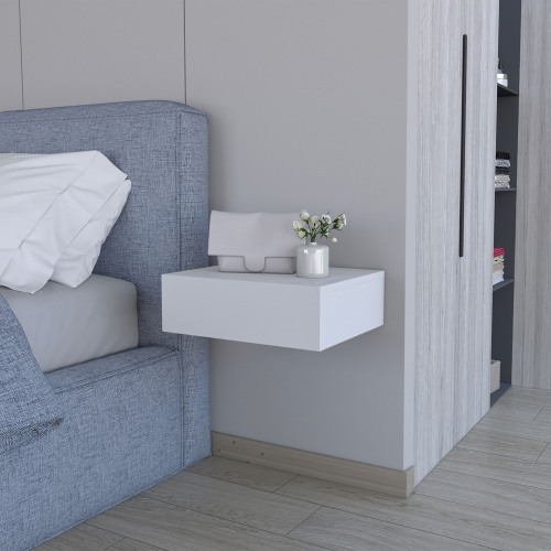 Vienna Floating Nightstand, Sleek Wall-Mounted Design with Spacious Drawer Storage - Engineered Wood - Engineered Wood - Particle Board - Contemporary - 1 Drawer - Not Specified - Not Specified - Not Specified