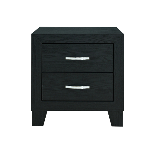 CARLOS BLACK NIGHTSTAND - Solid Wood+MDF - Solid Wood+MDF - Transitional - Bedroom - 2 Drawers - Dovetail Joints - Square - Not Specified - Not Specified - Not Specified - Not Specified - Not Specified - Not Specified - Not Specified