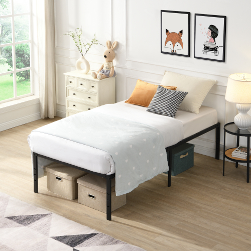 Twin Size Bed Frame , Heavy Duty Metal Bed Frame , Quick & Easy Assembly, No Noise, BlackTWIN - Not Specified