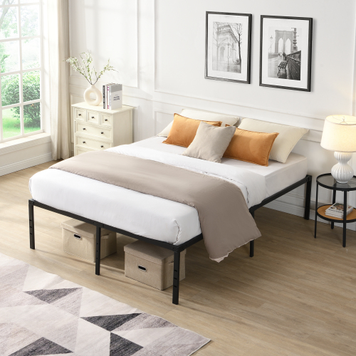 Queen Size Bed Frame , Heavy Duty Metal Bed Frame , Quick & Easy Assembly, No Noise, Black - Not Specified