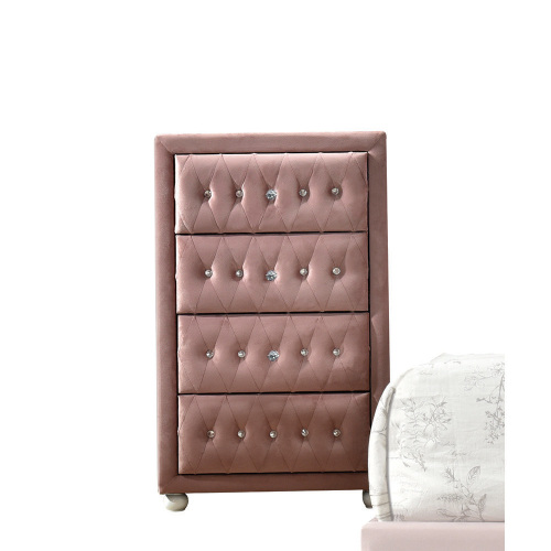 Reggie Pink Fabric Chest - Fabric,Synthetic Wood - Not Specified