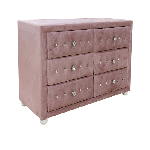 Reggie Pink Fabric Dresser - Fabric,Synthetic Wood - Not Specified