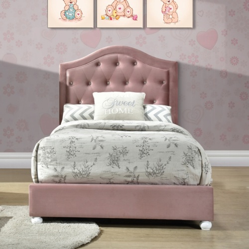 Reggie Pink Fabric Full Bed - Fabric,Synthetic Wood - Not Specified